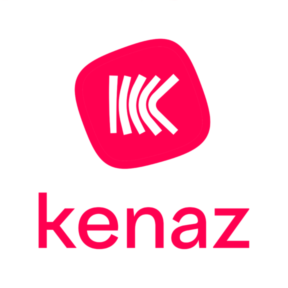 Kenaz logo vertical red variant